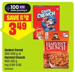FreshCo Quaker Cereal 350-500 g or Harvest Crunch 400-510 g offer