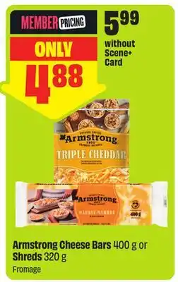 FreshCo Armstrong Cheese Bars 400 g or Shreds 320 g offer