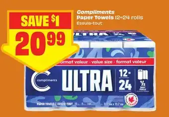 FreshCo Compliments Paper Towels 12=24 rolls offer
