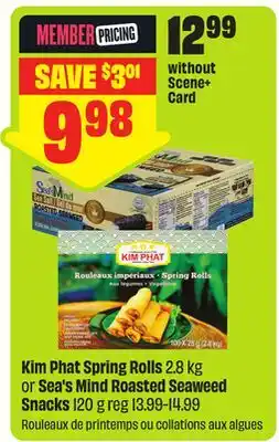FreshCo Kim Phat Spring Rolls 2.8 kg or Sea's Mind Roasted Seaweed Snacks 120 g - dragon boat offer