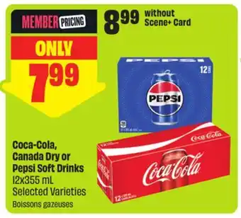 FreshCo Coca-Cola, Canada Dry or Pepsi Soft Drinks 12x355 mL Selected Varieties offer