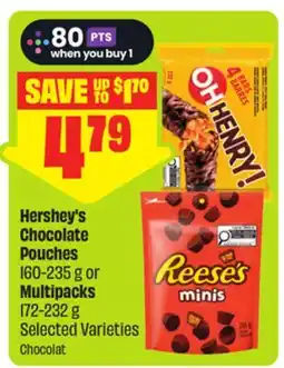 FreshCo Hershey's Chocolate Pouches 160-235 g or Multipacks 172-232 g Selected Varieties offer