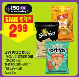 FreshCo Lay's Potato Chips 177-235 g, Smartfood 150-220 g or Tostitos 205-300 g offer