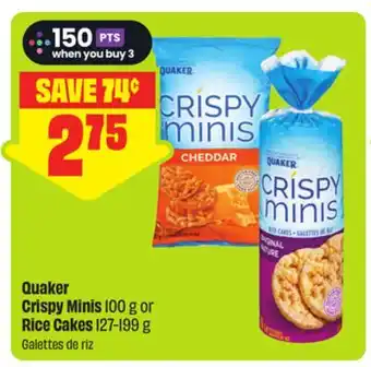 FreshCo Quaker Crispy Minis 100 g or Rice Cakes offer