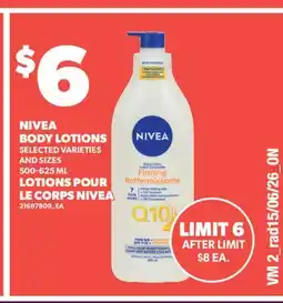 Valu-mart LOTIONS POUR LE CORPS NIVEA offer