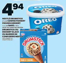 Valu-mart DRUMSTICK, 4'S OR OU DESSERT GLACÉ, 1.5 L OU BARRES DE CONFISERIE NESTLÉ, 4-10'S offer