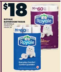 Valu-mart ROYALE BATHROOM TISSUE, 30=60 ROLLS offer
