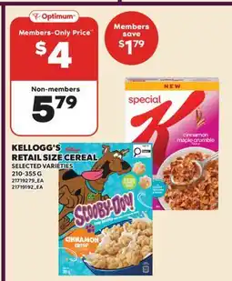 Valu-mart KELLOGG'S RETAIL SIZE CEREAL offer