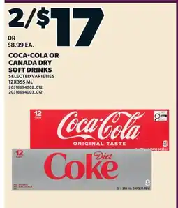 Valu-mart COCA-COLA OR CANADA DRY SOFT DRINKS offer