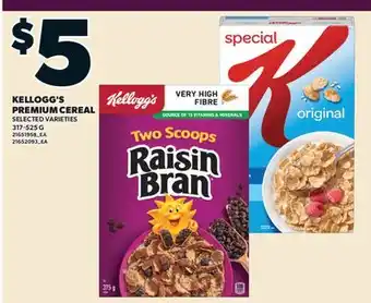 Valu-mart KELLOGG'S PREMIUM CEREAL offer