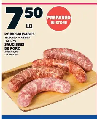 Valu-mart SAUCISSES DE PORC offer