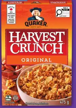 Food Basics QUAKER LIFE CEREAL 450 G HARVEST CRUNCH offer