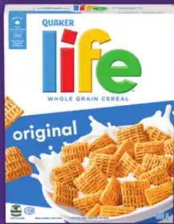 Food Basics QUAKER LIFE CEREAL, HARVEST CRUNCH offer