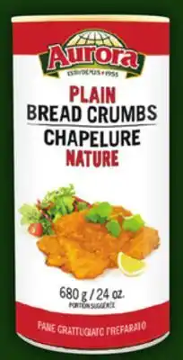 Food Basics AURORA BREADCRUMBS 227 - 680 G OR UNICO PEPPERS OR MARINATED VEGETABLES 590 ML offer
