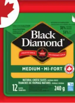 Food Basics BLACK DIAMOND CHEESE 400 G SHREDS 320 G NATURAL CHEESE SLICES offer