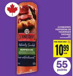 Food Basics SCHNEIDERS PEPPERONI OR THURINGER SAUSAGE offer