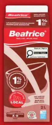 Food Basics LACTANTIA PURFILTRE OR BEATRICE CHOCOLATE MILK offer
