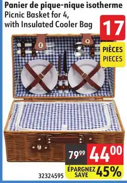 Sushi Shop Panier de pique-nique isotherme Picnic Basket for 4, with Insulated Cooler Bag offer