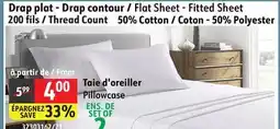 Sushi Shop Drap plat - Drap contour / Flat Sheet - Fitted Sheet 200 fils / Thread Count offer