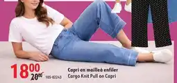 Sushi Shop Cargo Knit Pull on Capri offer