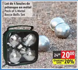 Sushi Shop Pack of 4 Metal Bocce Balls Set offer