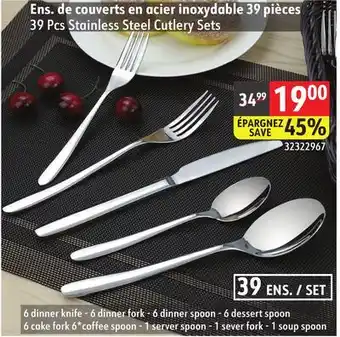 Sushi Shop 39 Pcs Stainless Steel Cutlery Sets offer