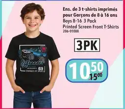 Sushi Shop Boys 8-16 3 Pack Printed Screen Front T-Shirts offer