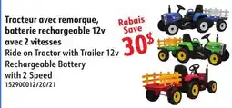 Sushi Shop Ride on Tractor with Trailer 12v Rechargeable Battery offer