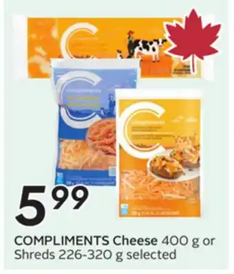 Sobeys COMPLIMENTS Cheese offer
