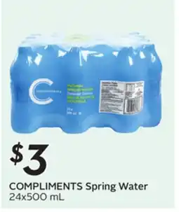 Sobeys COMPLIMENTS Spring Water offer