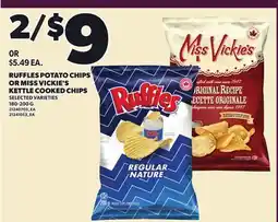 Independent Grocer RUFFLES POTATO CHIPS OR MISS VICKIE'S KETTLE COOKED CHIPS offer
