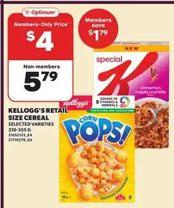 Independent Grocer KELLOGG'S RETAIL SIZE CEREAL offer