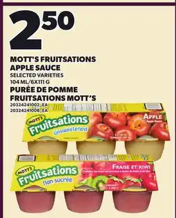 Independent Grocer MOTT'S FRUITSATIONS APPLE SAUCE, 104 ML offer