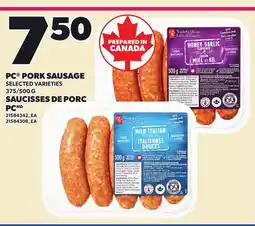 Independent Grocer PC PORK SAUSAGE, 375/500 G offer