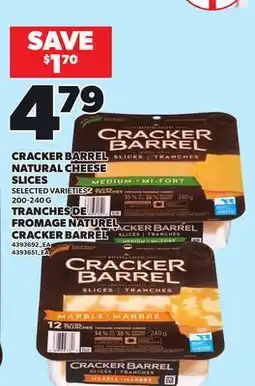 Independent Grocer CRACKER BARREL NATURAL CHEESE SLICES offer