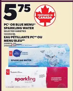 Independent Grocer PC OR BLUE MENU SPARKLING WATER offer
