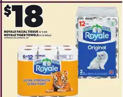 Independent Grocer ROYALE FACIAL TISSUE, 12 = 9 OR ROYALE TIGER TOWELS, 6=12 ROLLS offer