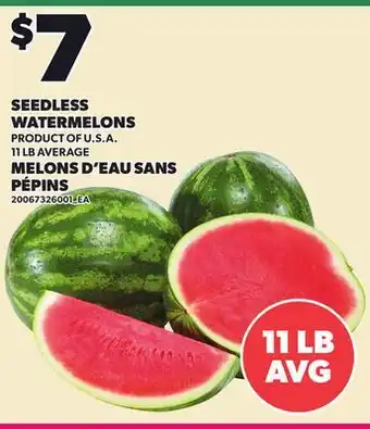 Independent Grocer SEEDLESS WATERMELONS, 11 LB AVERAGE offer