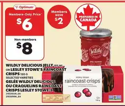 Independent Grocer WILDLY DELICIOUS JELLY 185 ML OR LESLEY STOWE'S RAINCOAST CRISPS 150 G offer