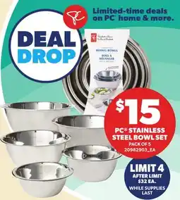 Independent Grocer PC STAINLESS STEEL BOWL SET, PACK OF 5 offer