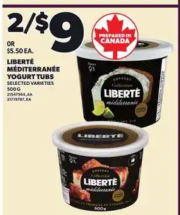 Independent Grocer LIBERTÉ MÉDITERRANÉE YOGURT TUBS offer