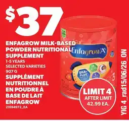 Independent Grocer ENFAGROW MILK-BASED POWDER NUTRITIONAL SUPPLEMENT offer