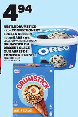 Independent Grocer NESTLÉ DRUMSTICK 4'S OR CONFECTIONERY FROZEN DESSERT 1.5 L OR BARS 4-10'S offer