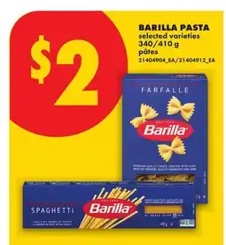 No Frills BARILLA PASTA, 340/410 g offer