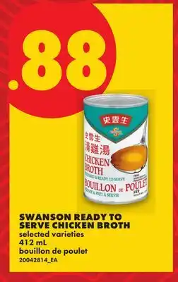 No Frills SWANSON READY TO SERVE CHICKEN BROTH offer