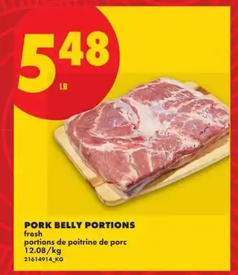 No Frills PORK BELLY PORTIONS offer