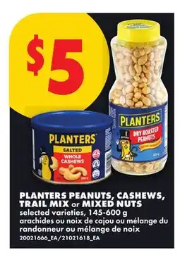 No Frills PLANTERS PEANUTS, CASHEWS, TRAIL MIX or MIXED NUTS offer