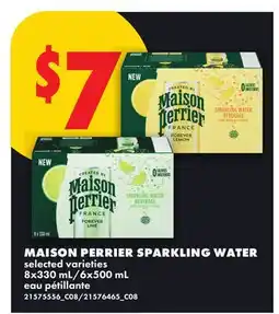 No Frills MAISON PERRIER SPARKLING WATER, 8X330 ML/6X500 ML offer
