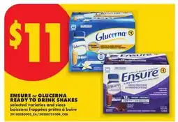 No Frills ENSURE OR GLUCERNA READY TO DRINK SHAKES offer