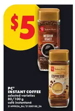 No Frills PC INSTANT COFFEE, 80/100 G offer